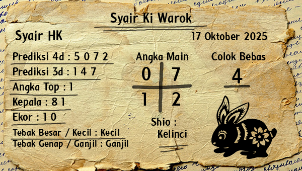 Syair Ki Warok - Syair HK