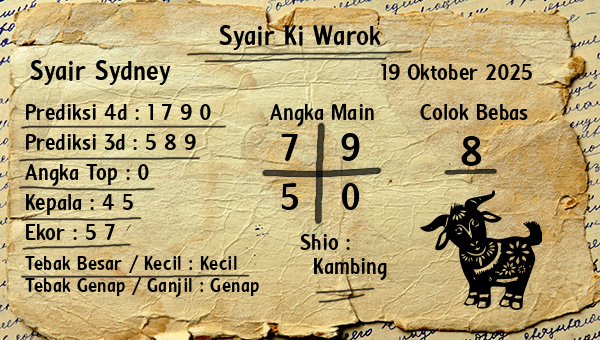Syair Ki Warok - Syair Sydney